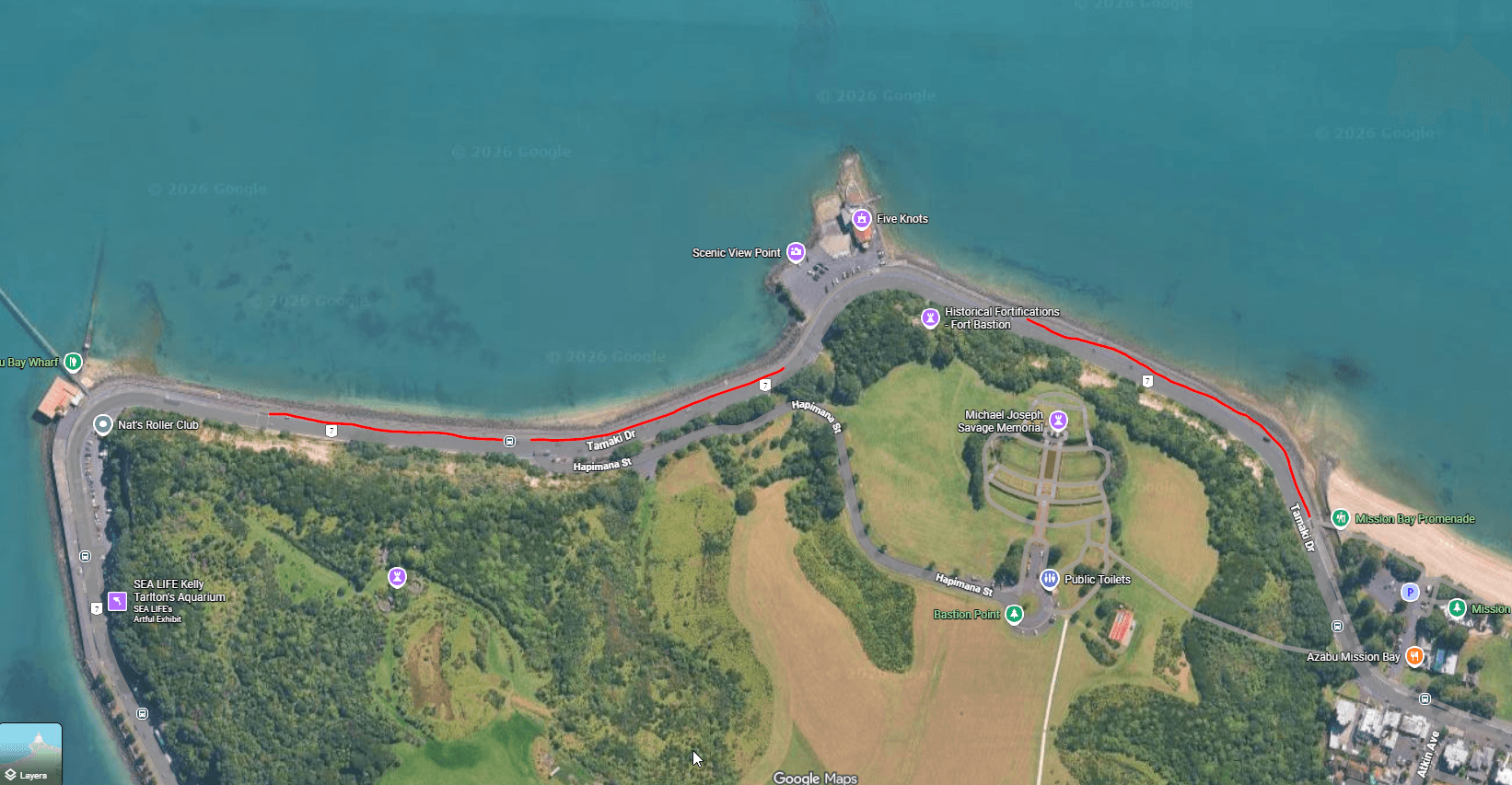 Parking along Tāmaki Drive